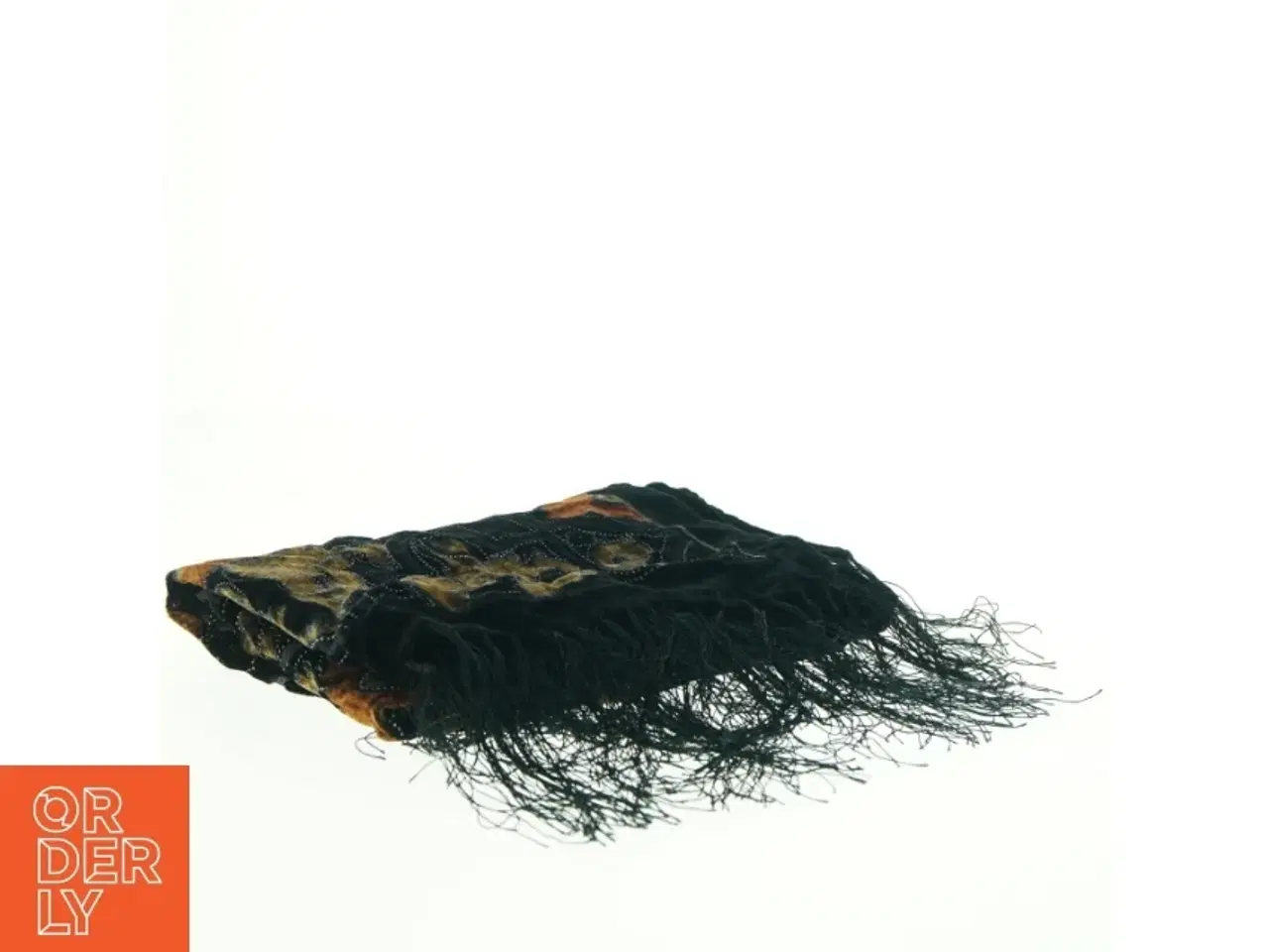 Billede 2 - Broderet tørklæde med frynser (str. 155 x 50 cm)