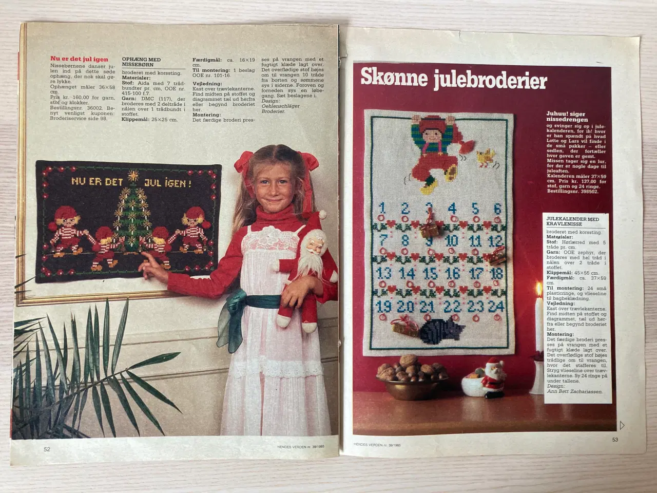 Billede 4 - 9 julebroderimønstre incl. mønsterark HV 39/1985