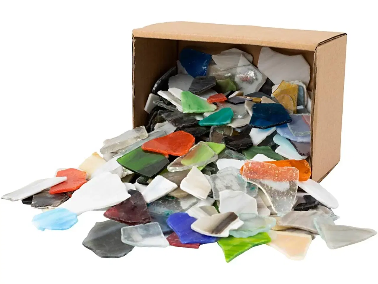 Billede 1 - Mosaik, str. 15-60 mm, tykkelse 5 mm, Indhold kan variere, ass. farver, 2kg/ 1 pk.