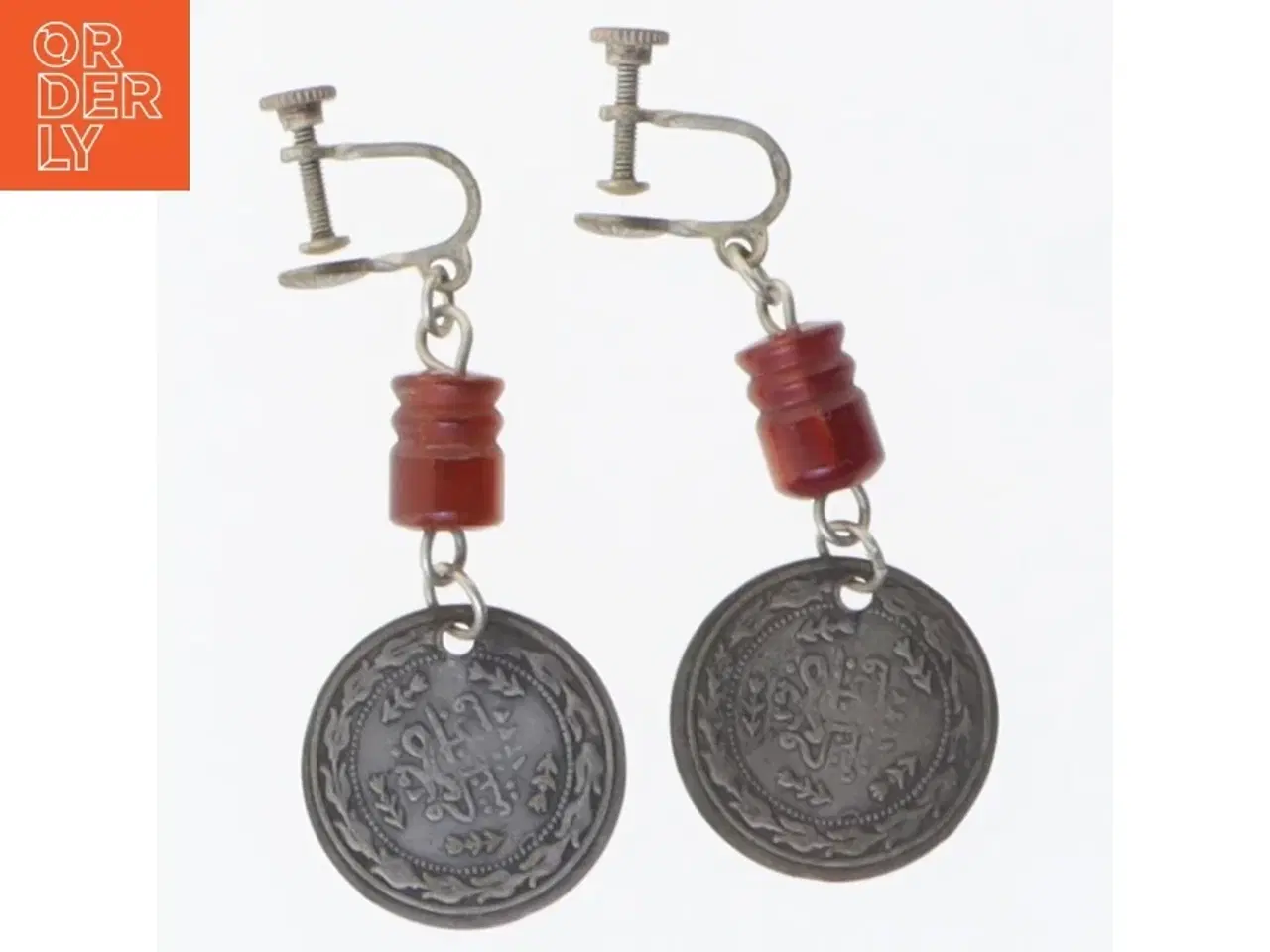 Billede 3 - Vintage skrueøreringe med vedhæng (str. 6 x 2 cm)