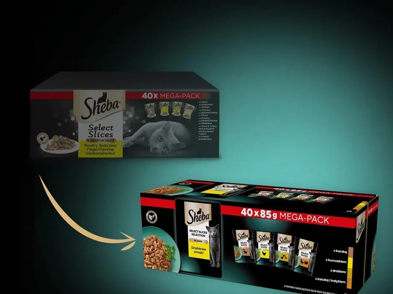 Billede 12 - Vådfoder til kat – Sheba Selection Select Slices Fjerkræsmage, 40 × 85 g