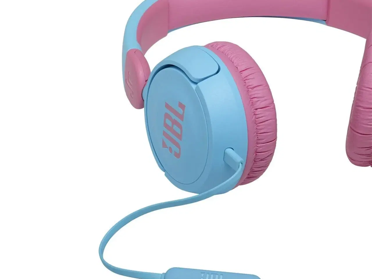 Billede 3 - Høretelefoner JBL JR310 - blå/pink, med kabel og mikrofon