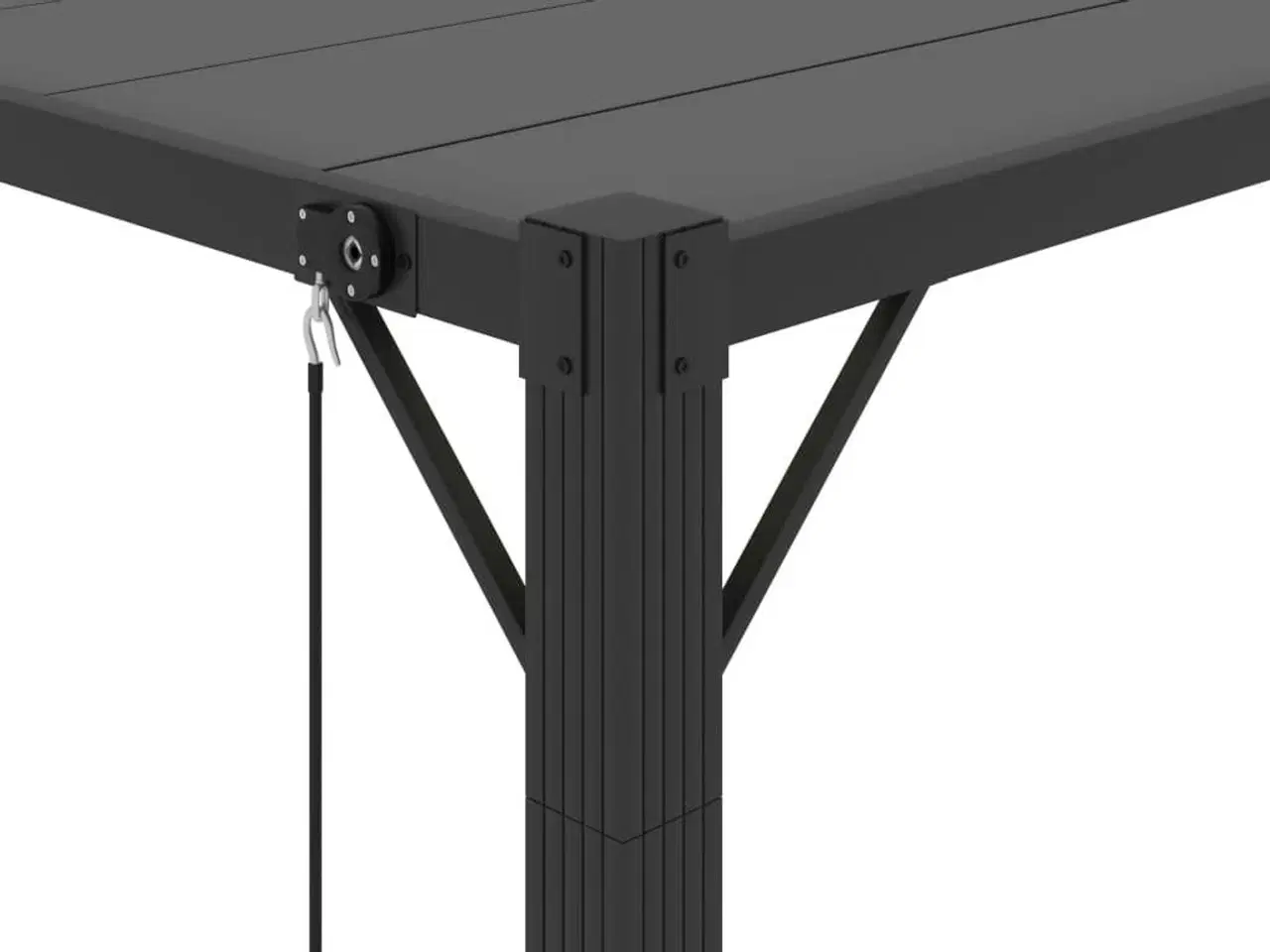 Billede 7 - Pavillon med lameltag 3x4 m aluminium og stof antracitgrå