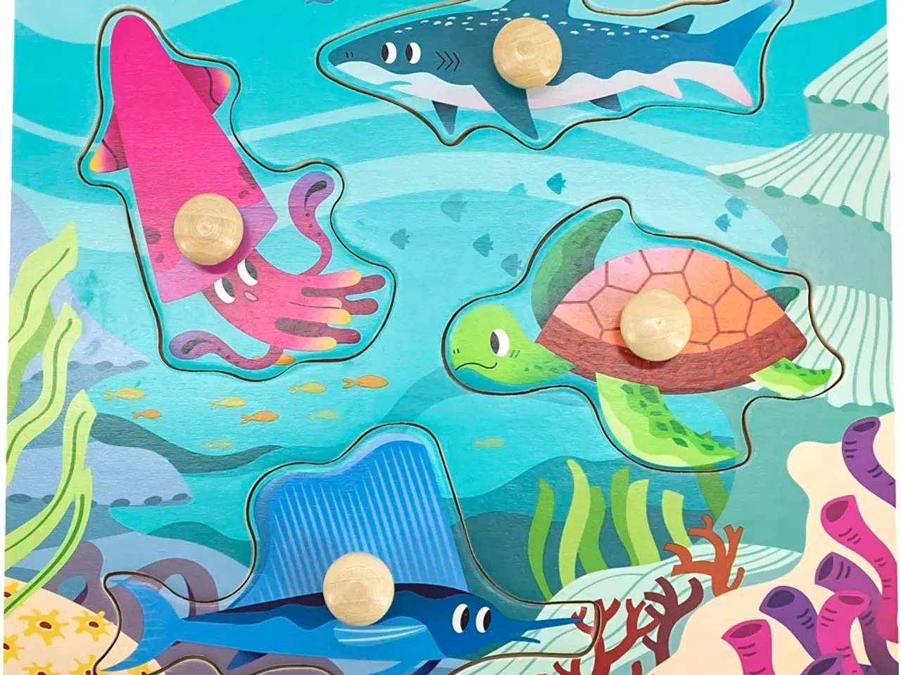 Billede 1 - VIGA Knoppuslespil - Farverig læring til børn