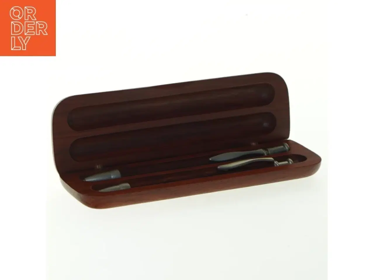 Billede 5 - Træ penneetui med kuglepen og blyant (str. 18x6,5 cm)