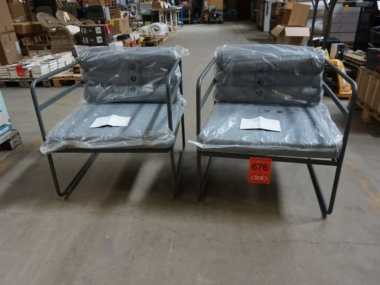 Billede 2 - 2 stk Silkeborg loungestole Antracit/grå