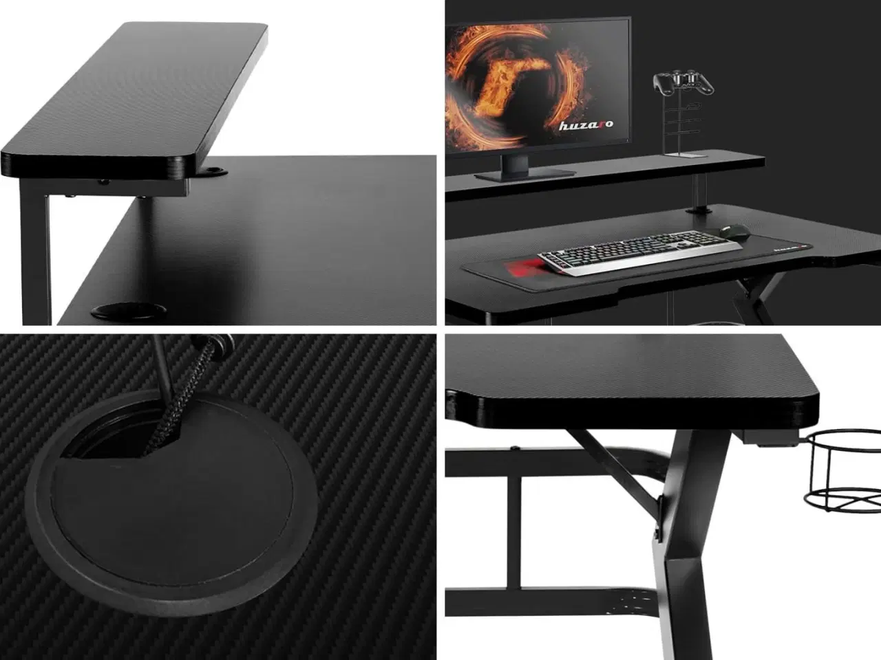 Billede 3 - Gamingbord Huzaro Hero 5.0 – sort computerbord