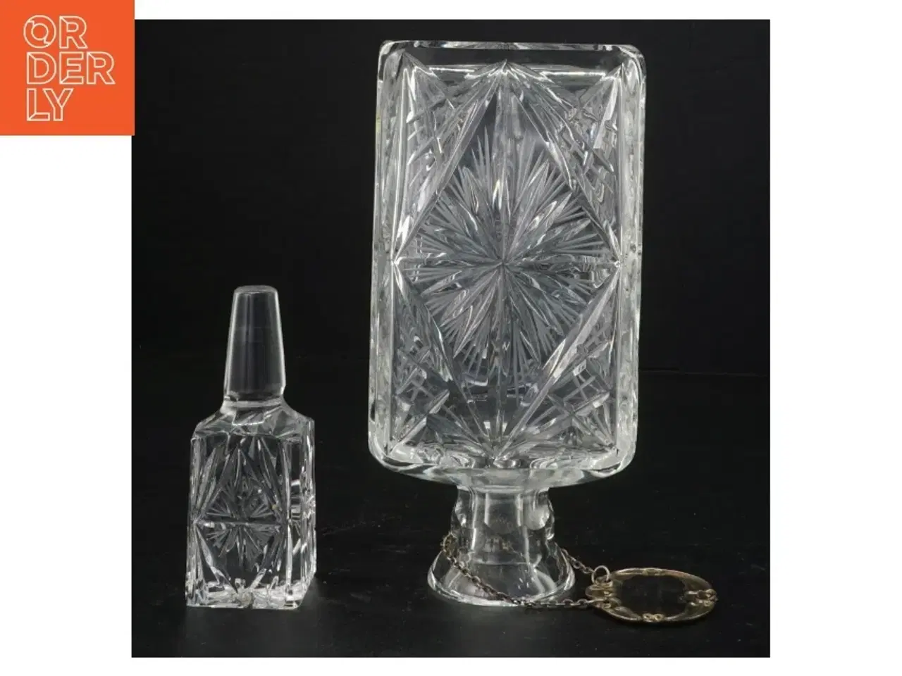 Billede 5 - Krystal karaffel med prop (str. 27 x 9 x 9 cm med låg)