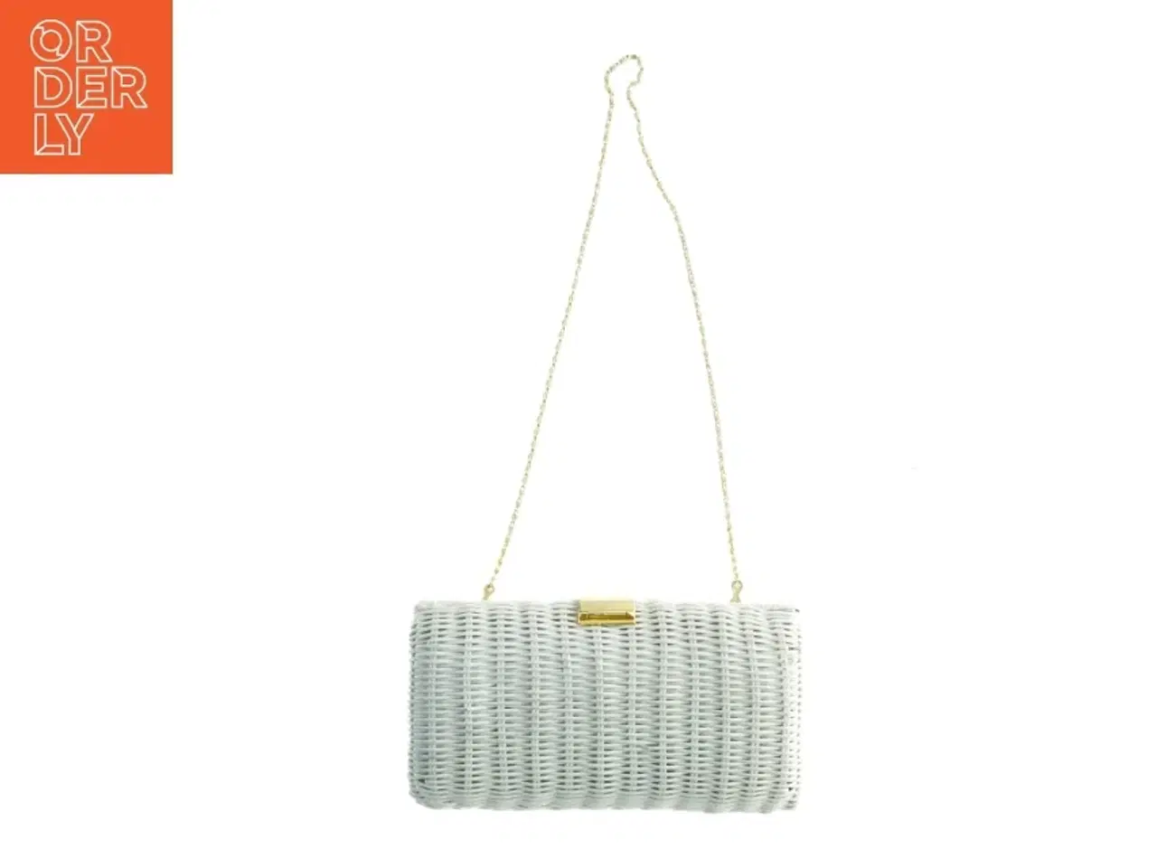 Billede 4 - Kurve Flettet aftenclutch med guldkæde (str. 25 x 14 cm)