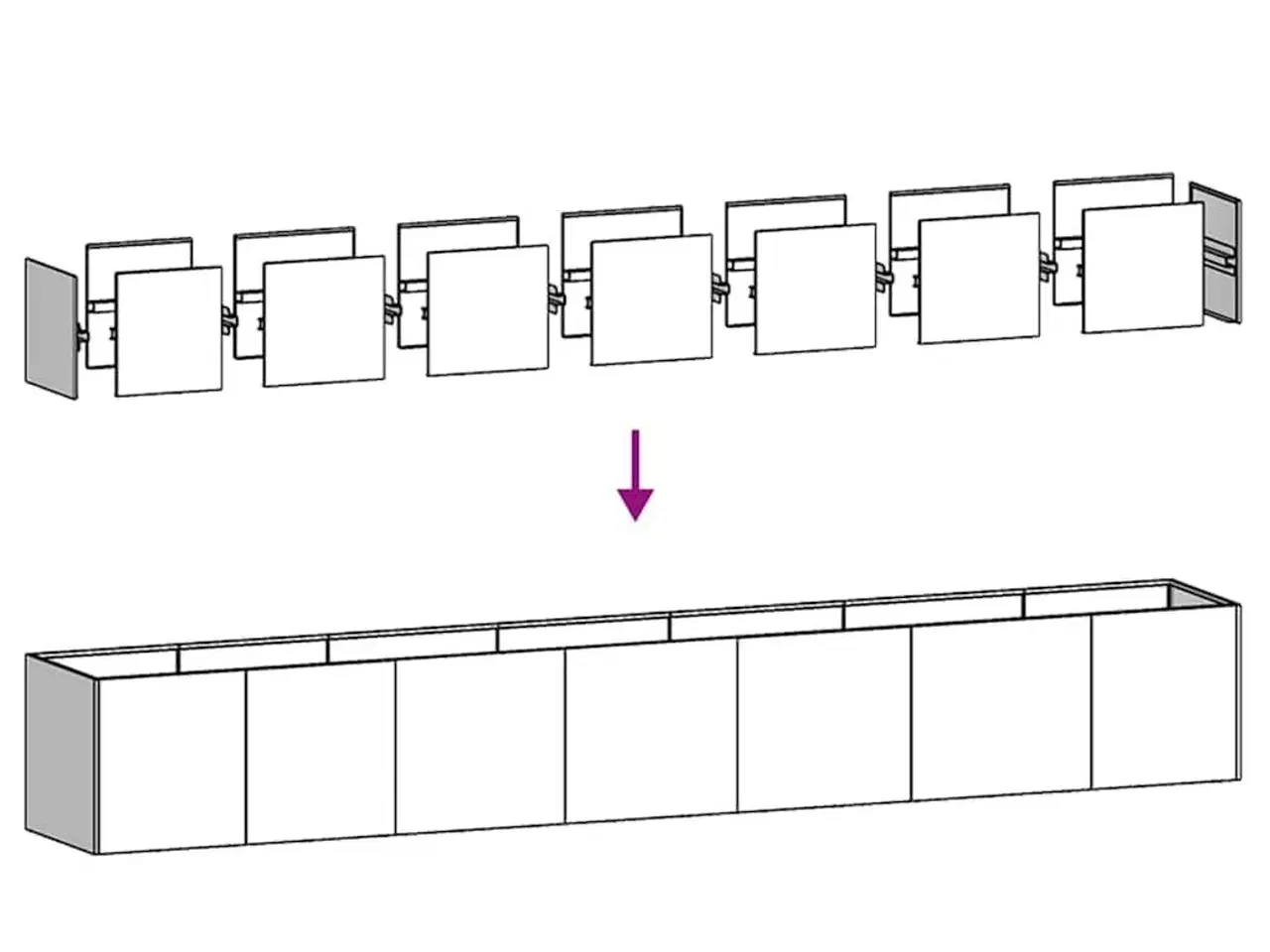 Billede 7 - Plantekasse rustfarvet 280x40x40 cm forvitringsstål