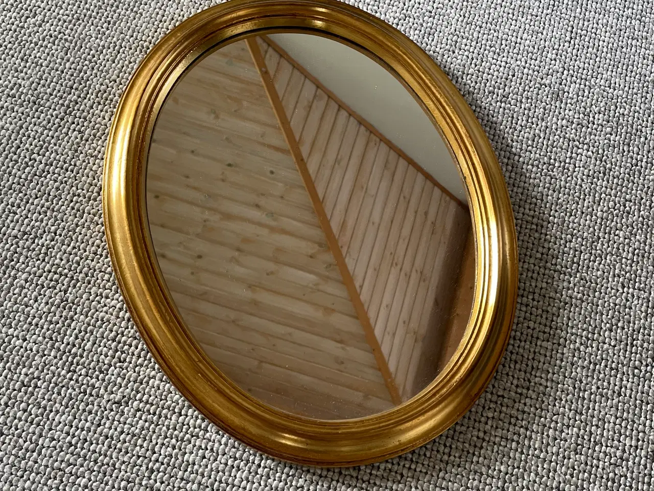 Billede 1 - Ovalt guld spejl