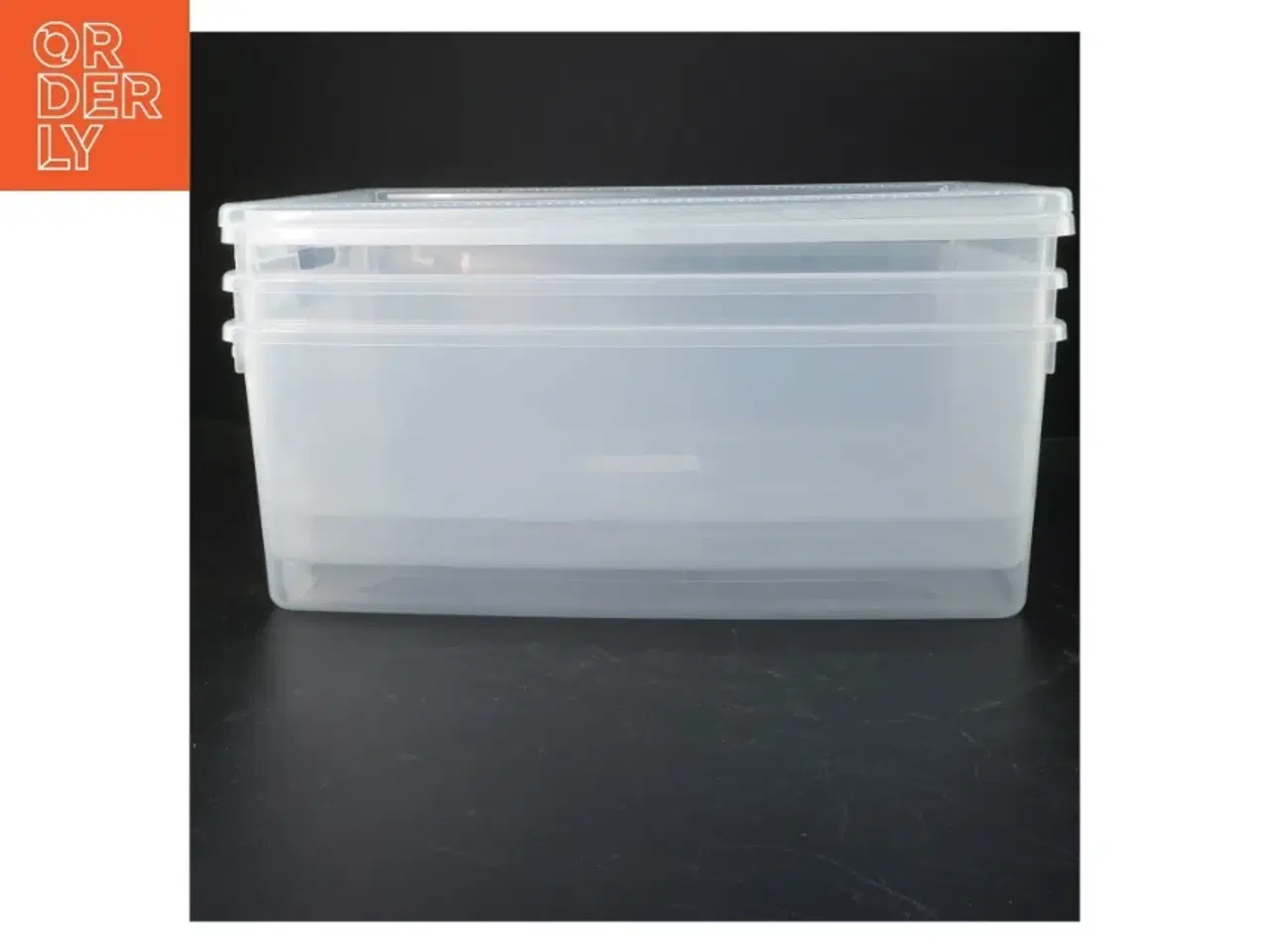 Billede 2 - Plastik opbevaringsbokse, 3 stk fra Plast Team (str. 28 x 25. x 13. cm. 3 styk)