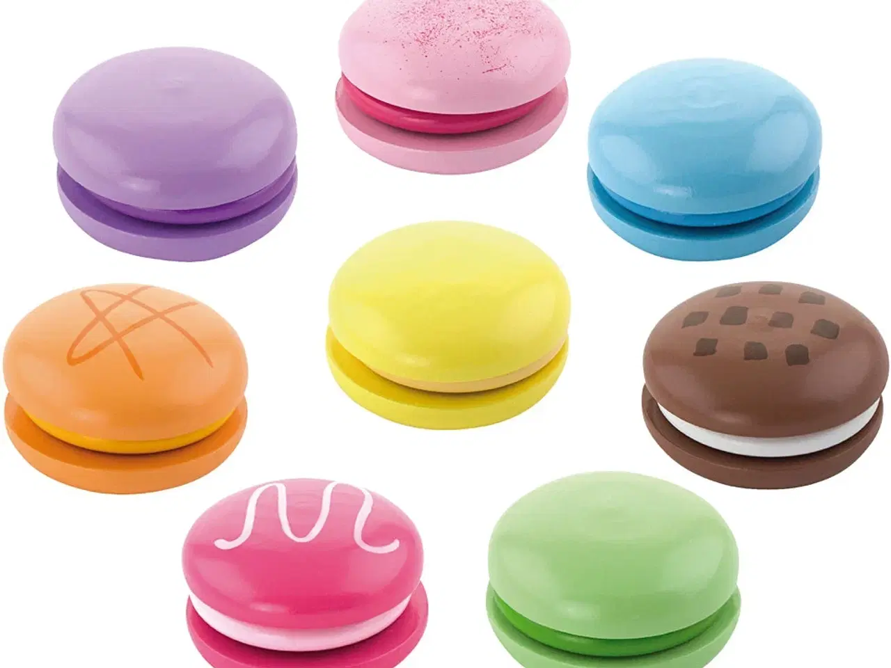 Billede 1 - VIGA Macarons i træ, str. 4,5 cm, 8stk./ 1 pk.