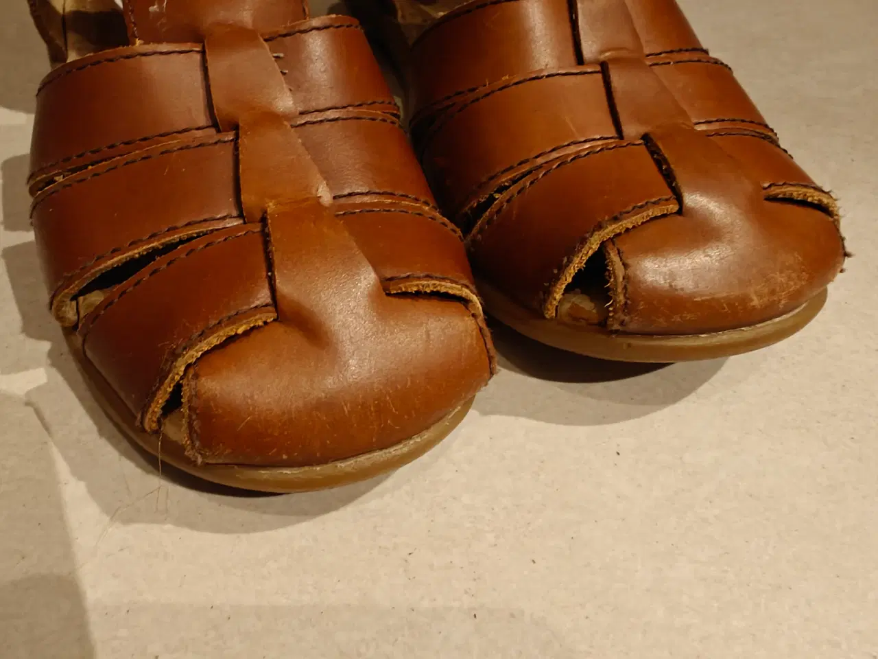 Billede 2 - Cognac brune sandaler i flet 