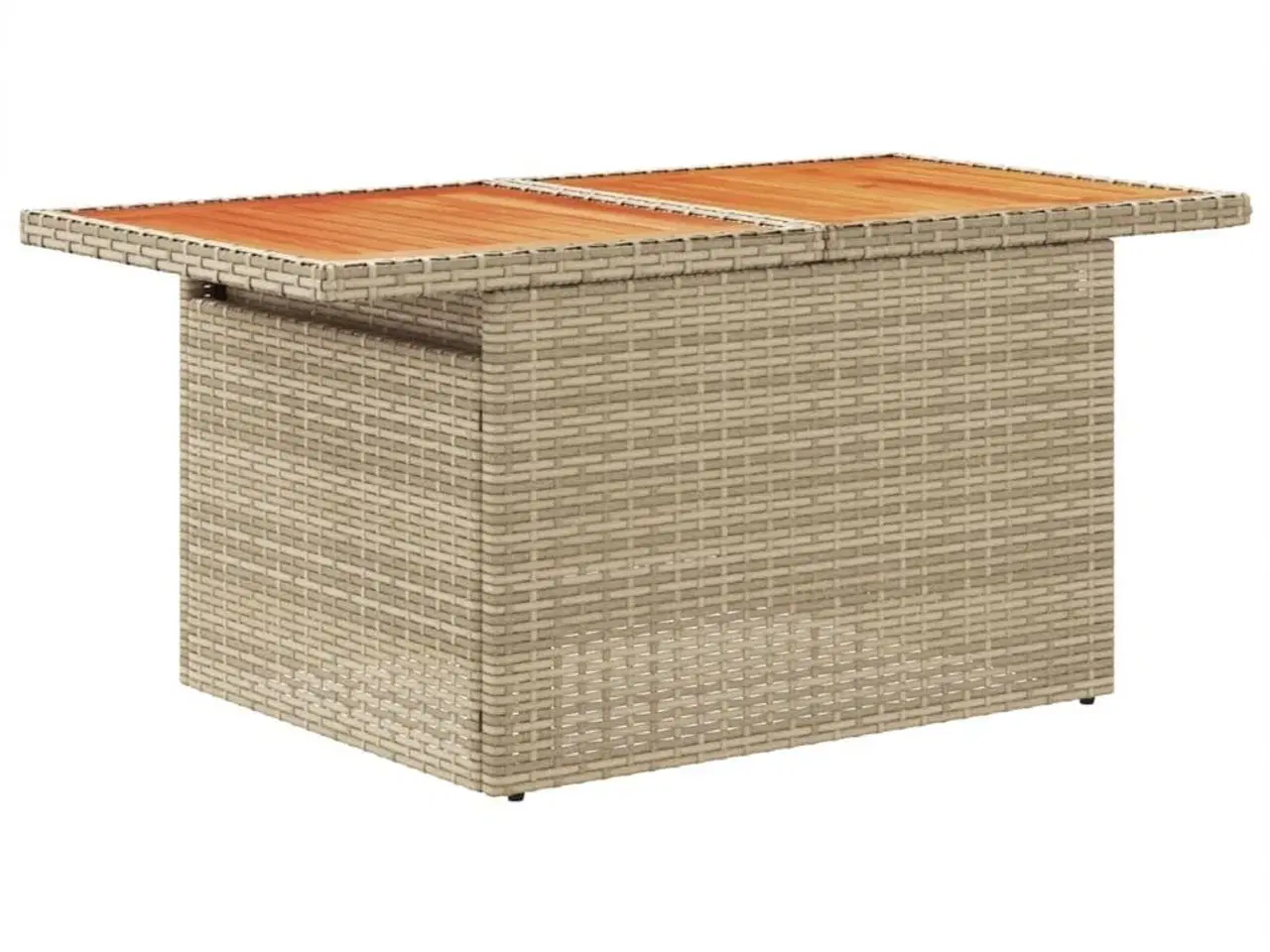 Billede 4 - Havebord 100x55x73 cm polyrattan og akacietræ beige