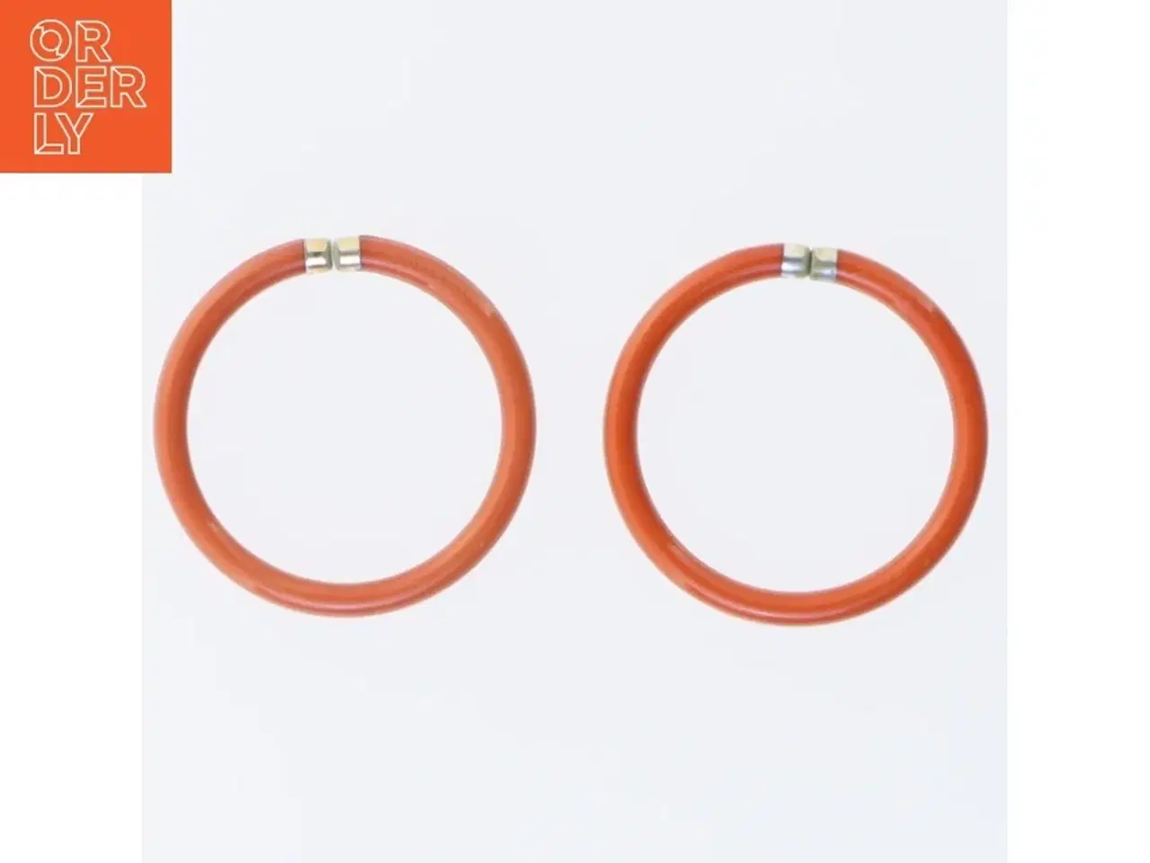 Billede 2 - Orange øreringe (str. Ø 4 cm)