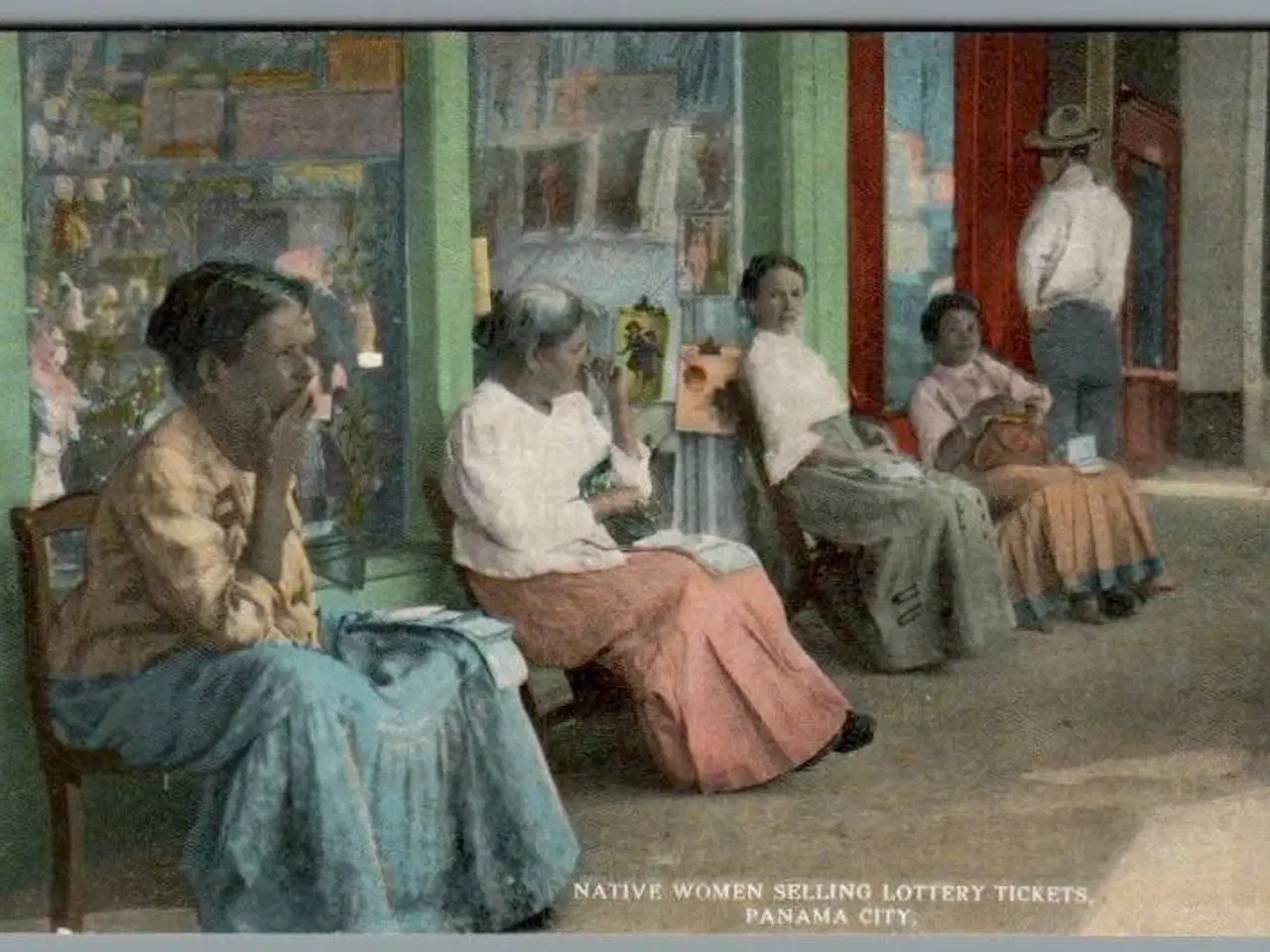 Billede 1 - Native Women selling lottery Tickets - Panana City - Ubrugt