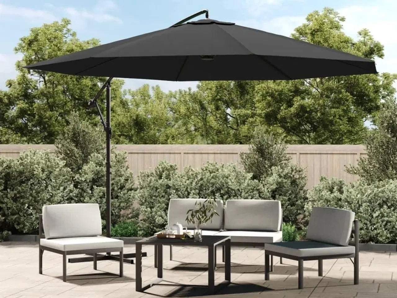 Billede 1 - Hængeparasol 350 cm aluminiumstang antracitgrå