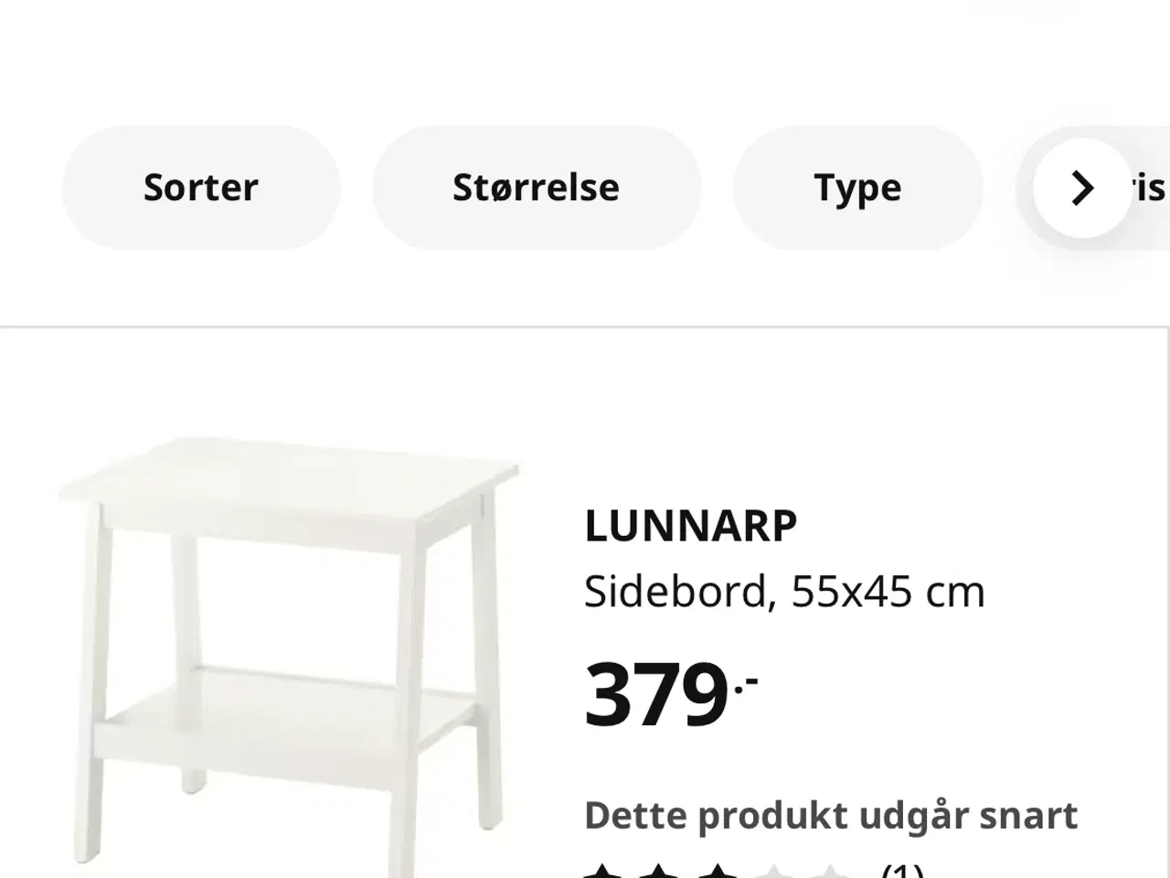 Billede 1 - Sidebord Ikea