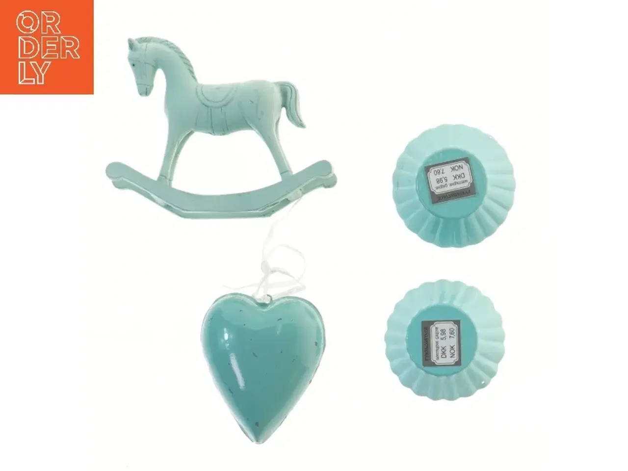 Billede 2 - Dekorativ hest og hjerte med fyrfadslys fra Søstrene Grene (str. 8, 13 og 6,5 cm)