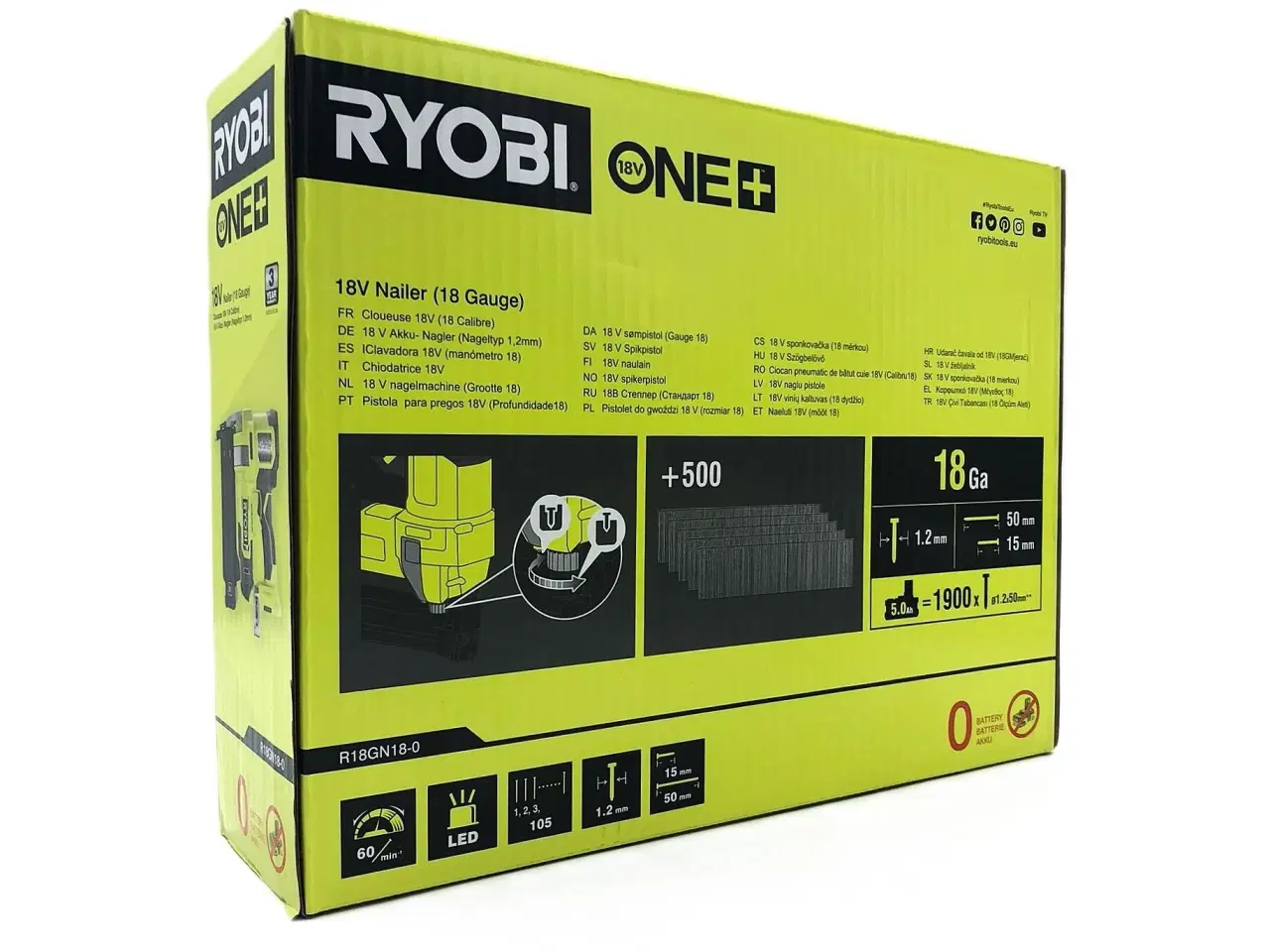 Billede 2 - Dykkerpistol 18V Ryobi ONE+ R18GN18-0 – uden batteri og lader