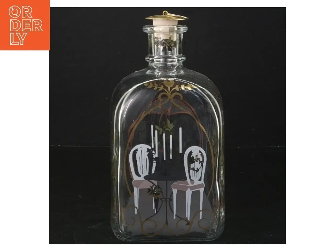 Billede 1 - Dekorativ julesnap/kluk flaske med motiv (str. 20x9x7 cm)fra holmegaard