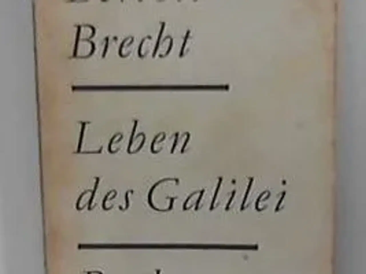 Billede 1 - Leben des Galilei - Bertolt Brecht