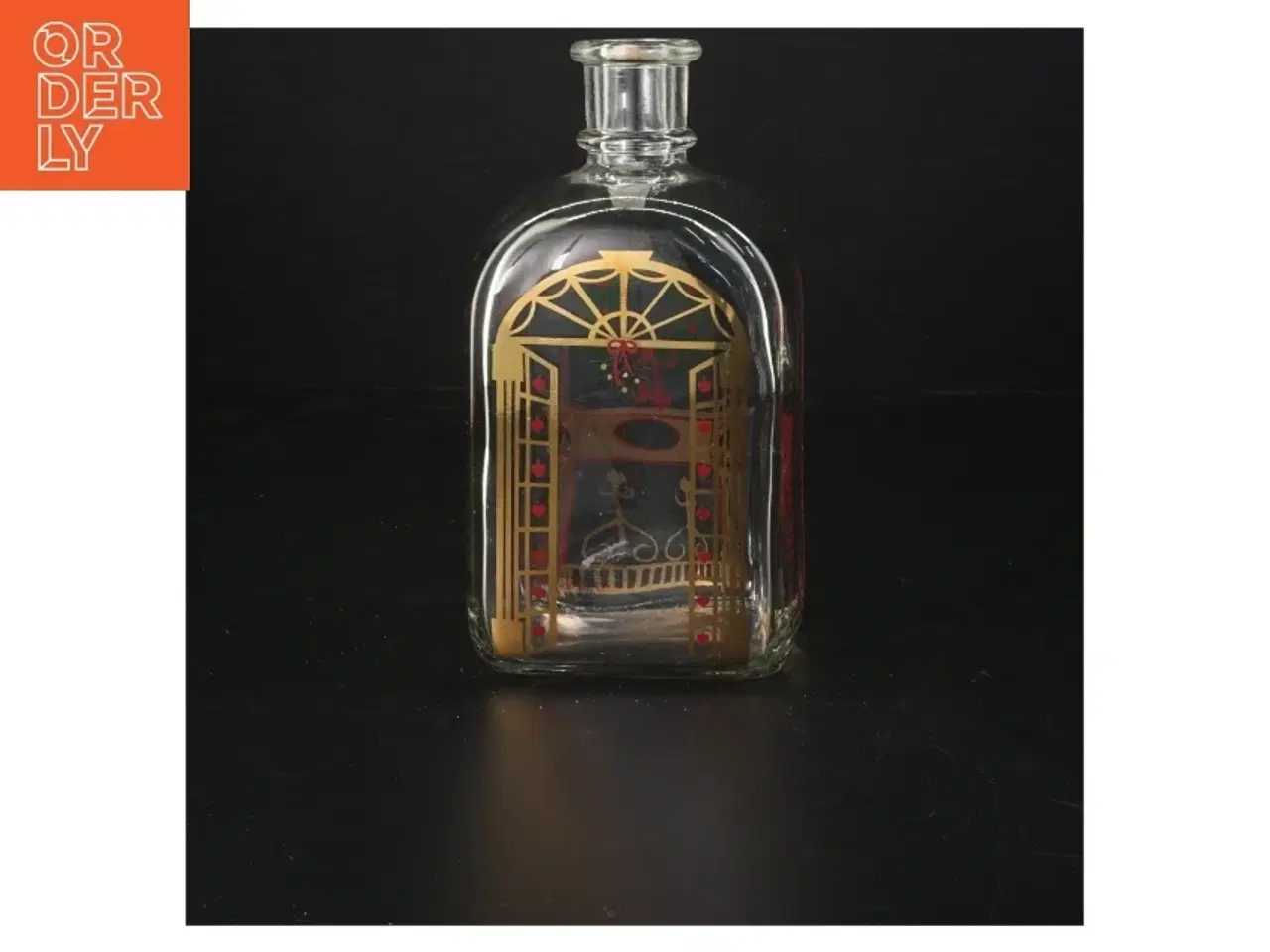 Billede 2 - Holmegaard glasflaske med dekoration (str. 18x9 cm) fra Holmegaard