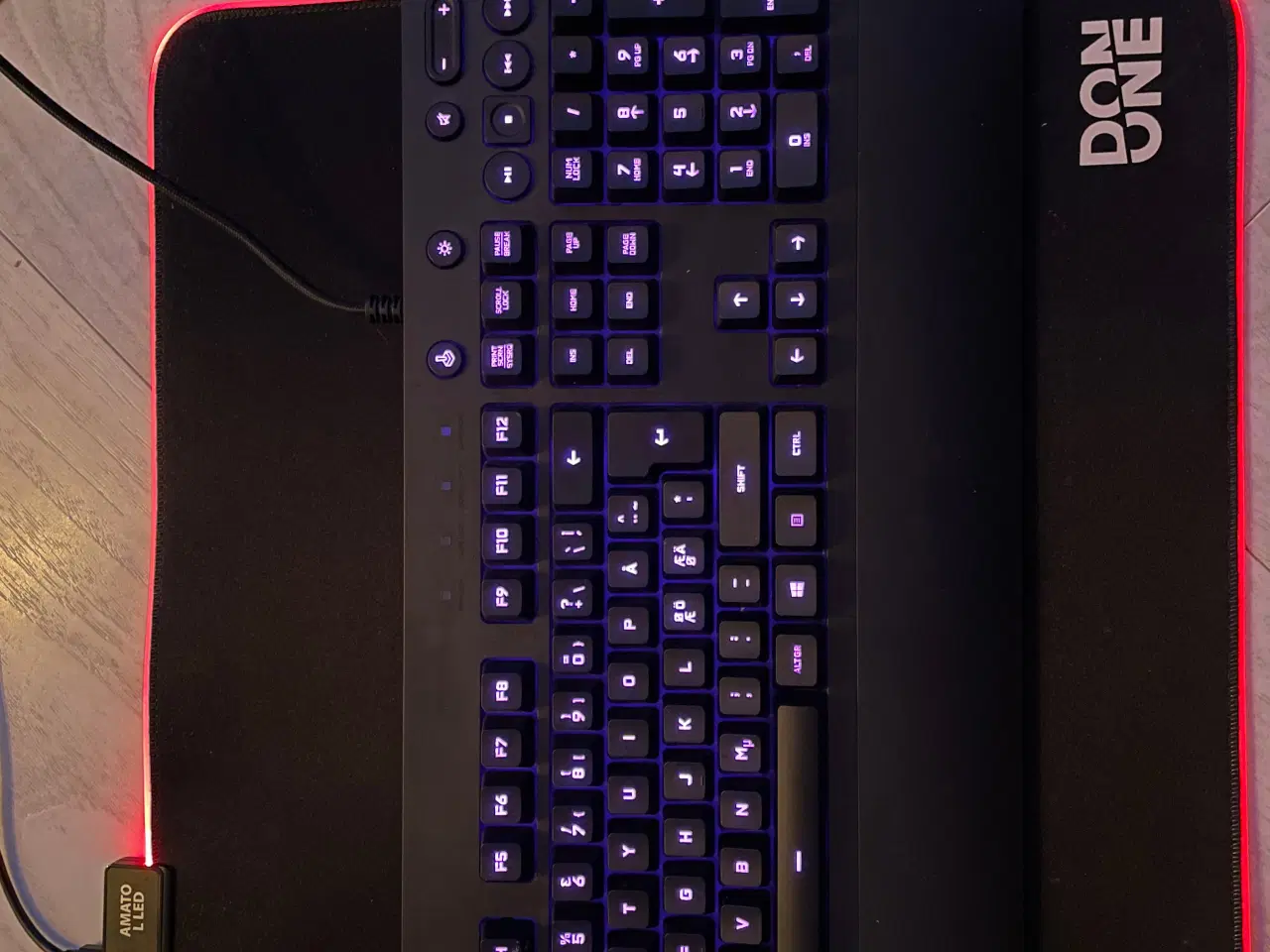 Billede 6 - Gamersæt Logitech mus og keyboard  og LED måtte