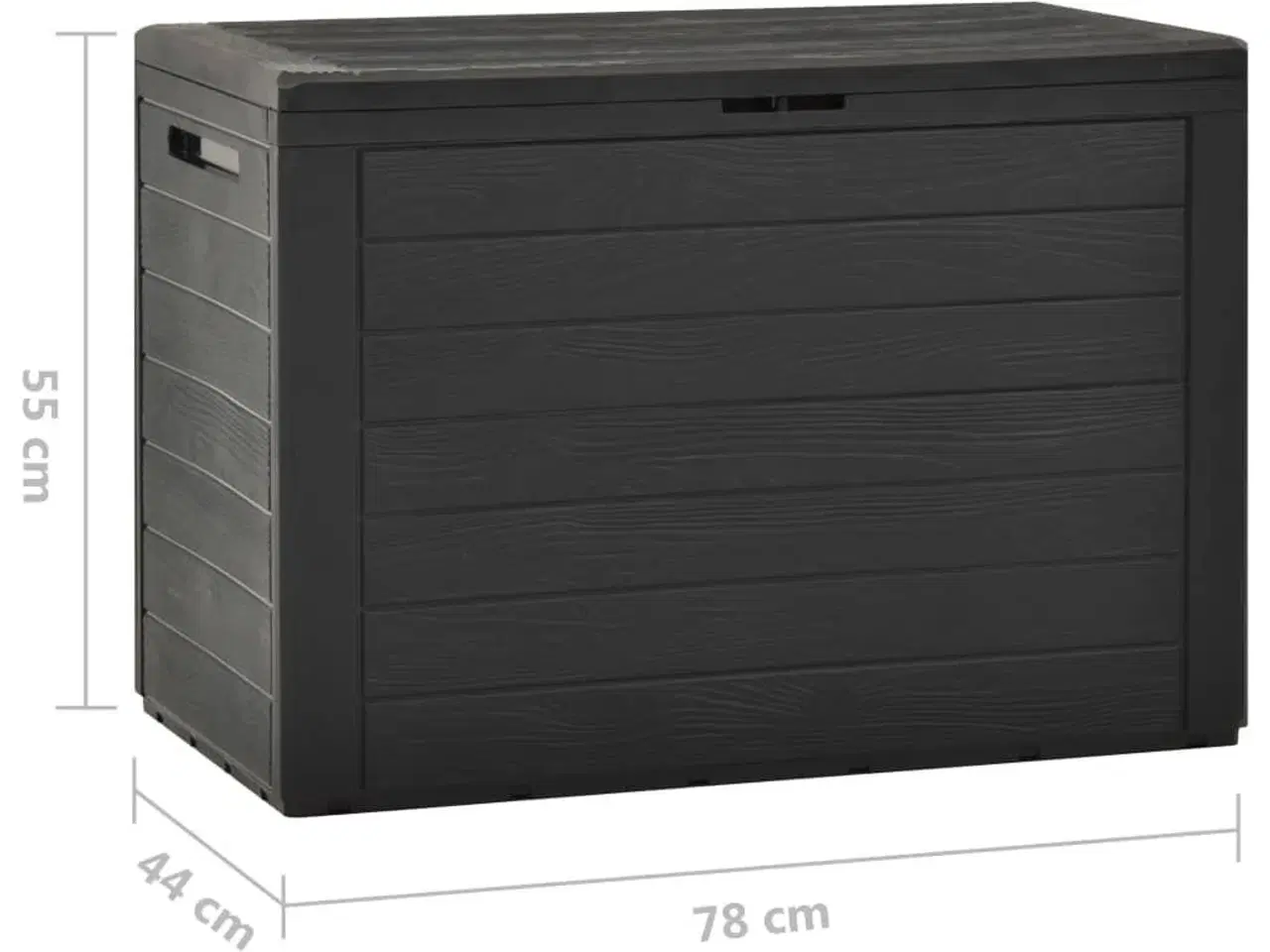 Billede 7 - Opbevaringsboks til haven 78x44x55 cm antracitgrå