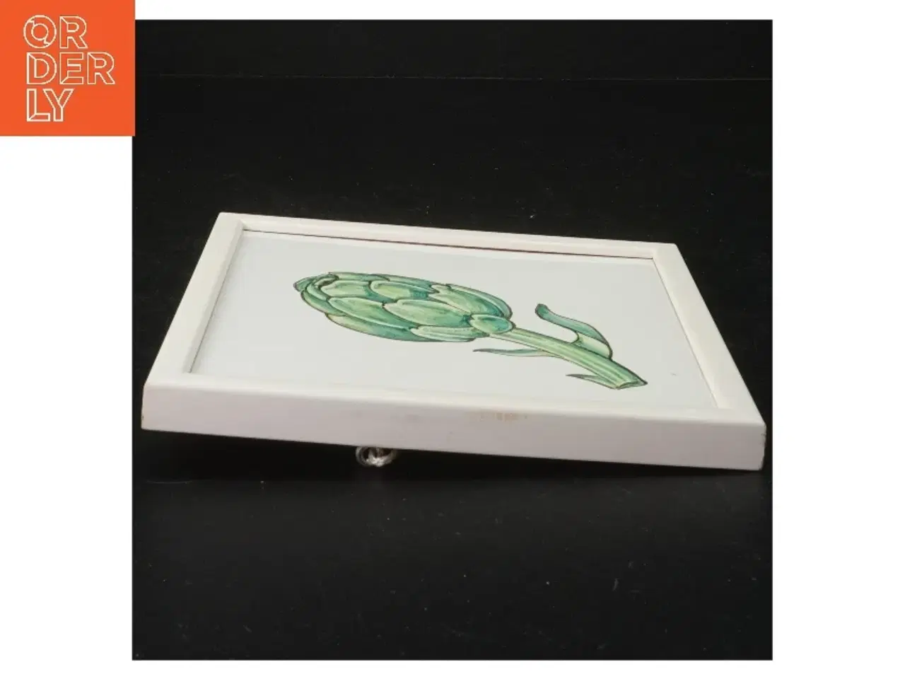 Billede 2 - Indrammet keramikflise med artiskokmotiv