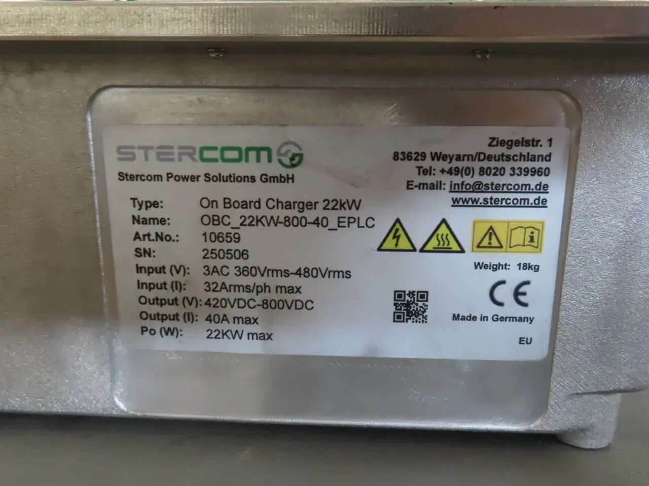 Billede 4 - Onboard charger STERCOM 22kW