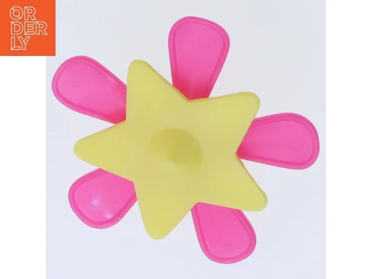Billede 1 - Fidget spinner med pink og gul blomst (str. 8,5 cm)