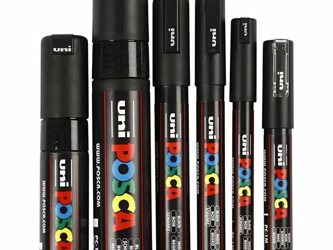 Billede 1 - Posca Tusch, streg 0,7-15 mm, sort, 6stk./ 1 pk.
