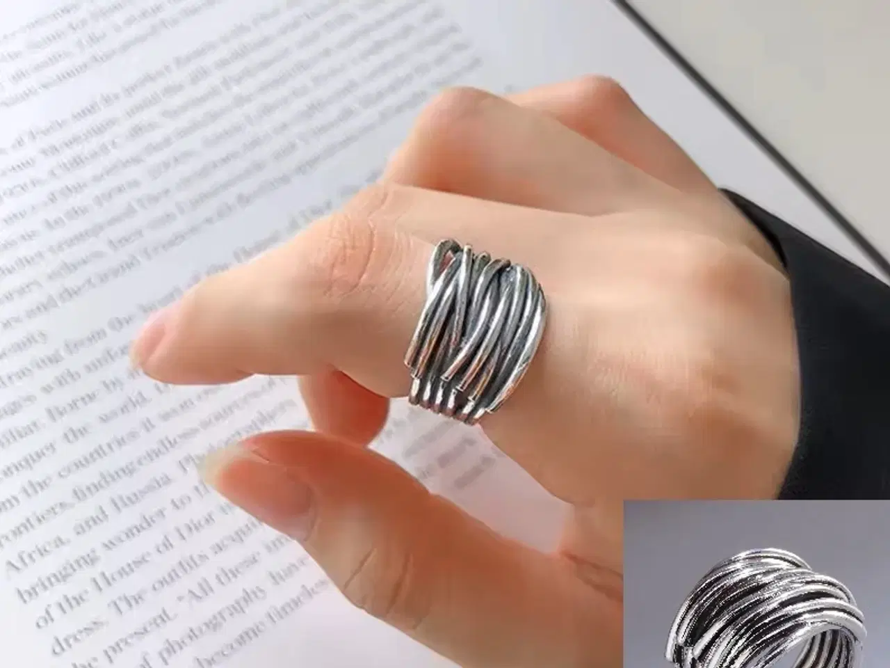 Billede 1 - * Sterlingsølv; Fedeste wrap-fingerring