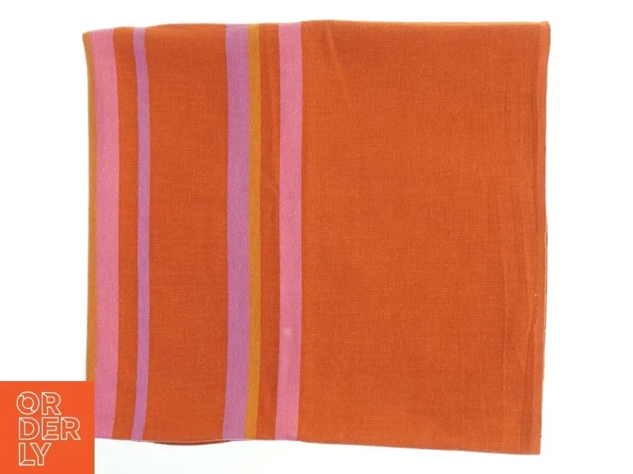 Billede 5 - Orange dug  med farverige striber (str. 175 x. 89 cm)
