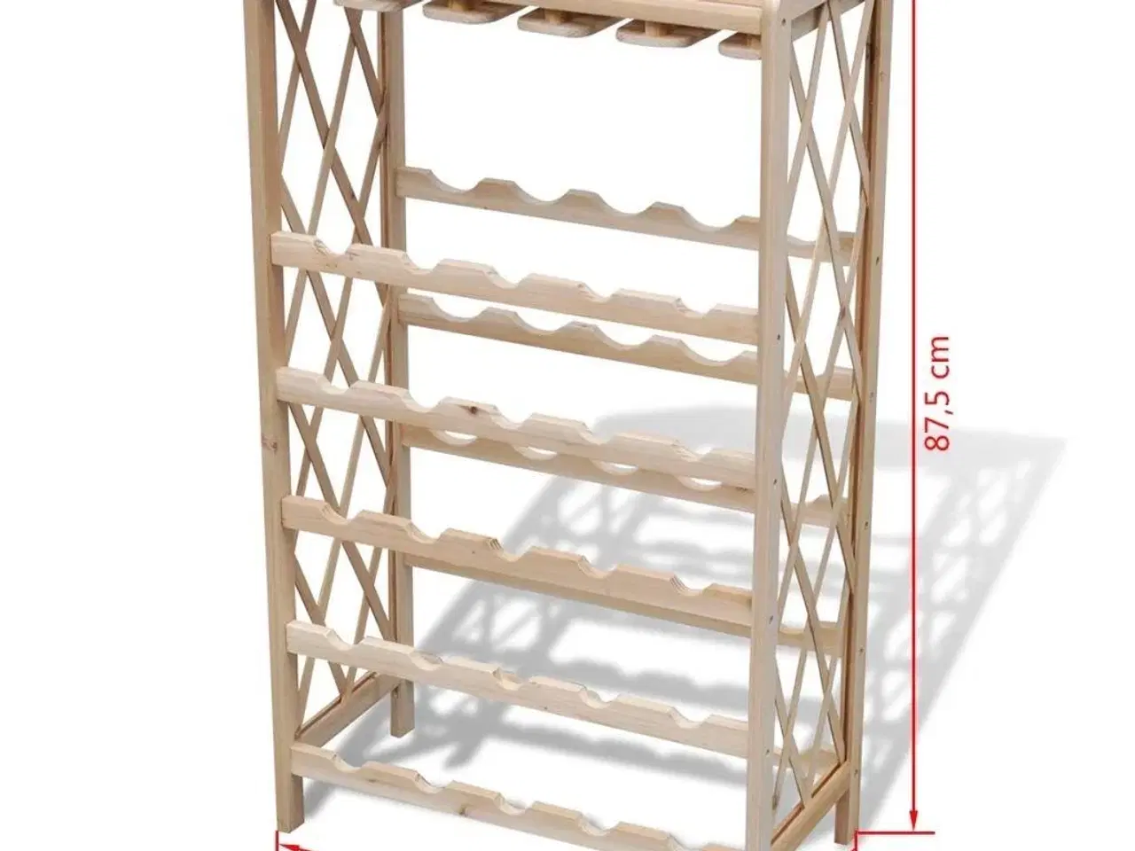 Billede 4 - Vinreol til 25 flasker massivt fyrretræ