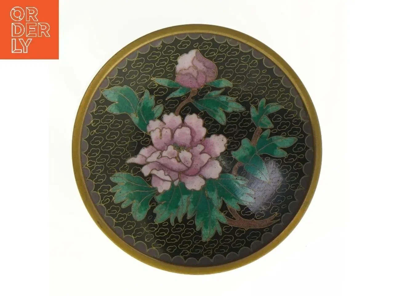 Billede 1 - Smuk lille fad med blomster motiv (str. 10 x 10 cm)