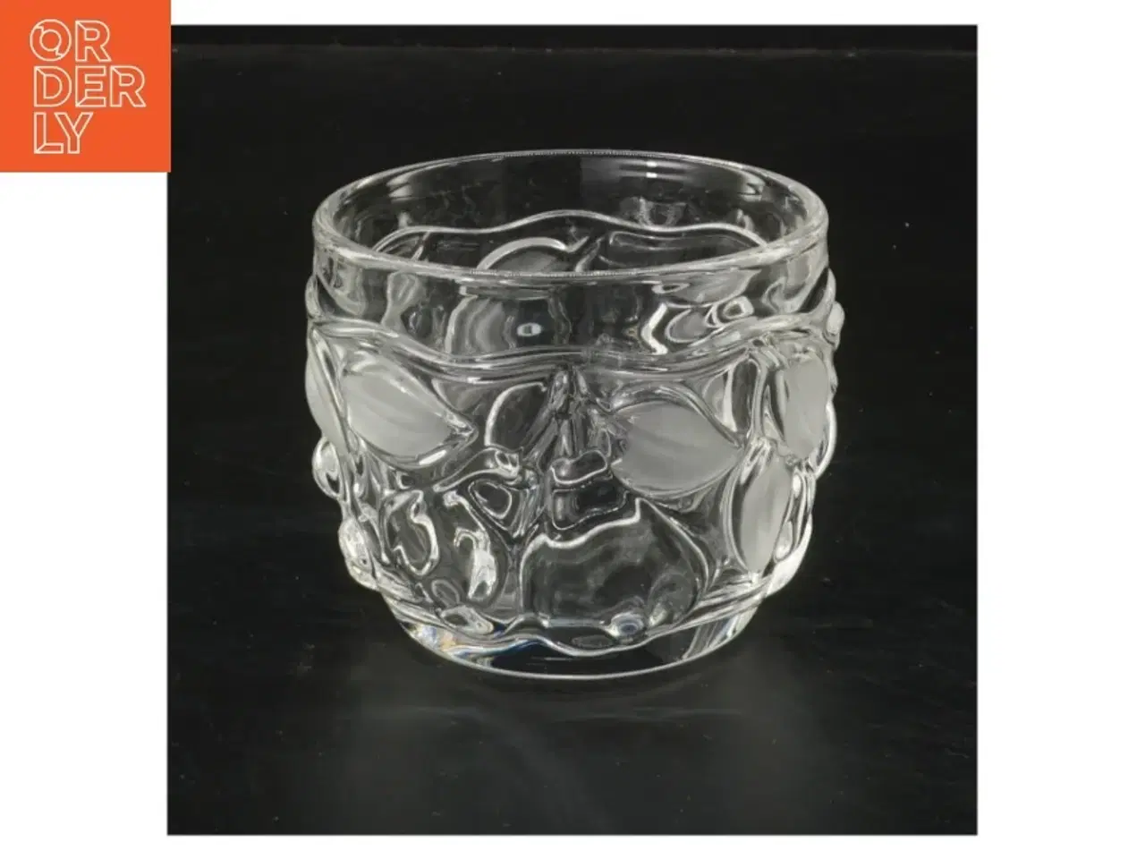 Billede 1 - Glas vase med mønster (str. Ø 8,5x7 cm)