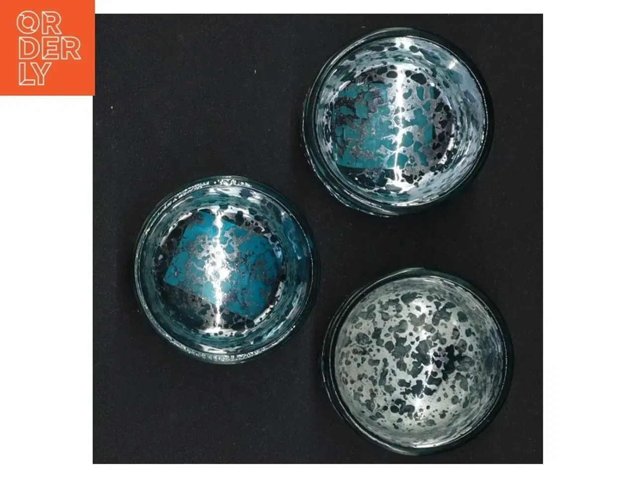 Billede 2 - Turkis glaslysestager (str. 3,5 x 5 cm)