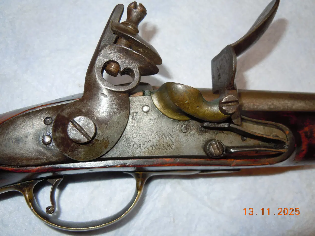 Billede 1 - Flintelåspistol, org. ca. 1800, velfungerende.