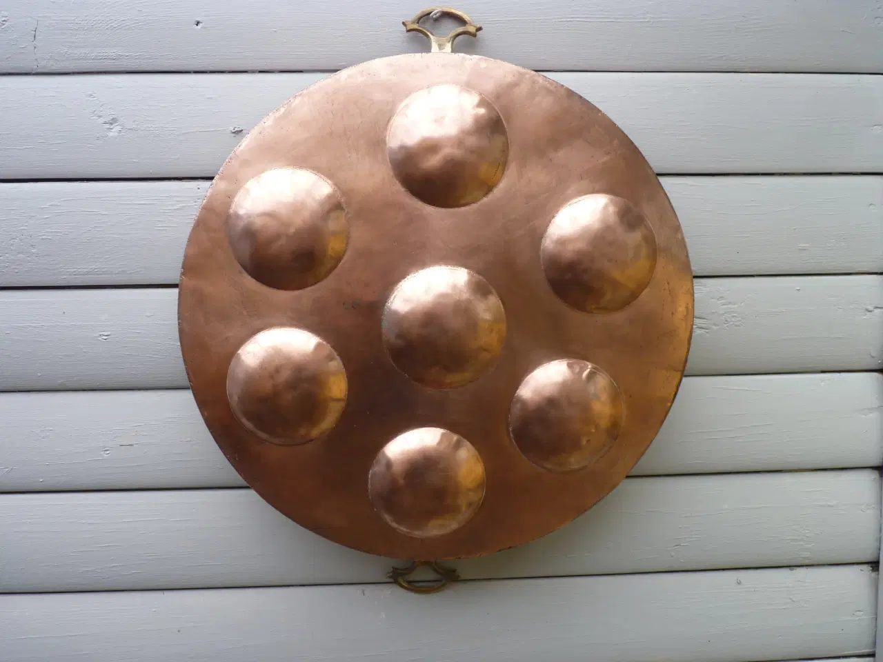 Billede 1 - Gammel kobber - æbleskivepande Ø: 40 cm. 