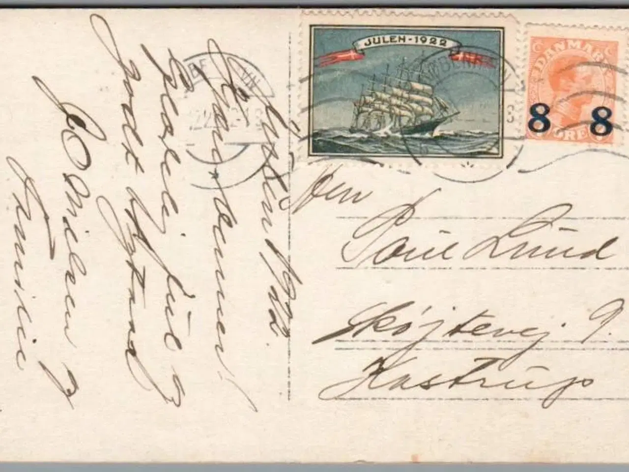 Billede 1 - Julemærke 1922 på Postkort