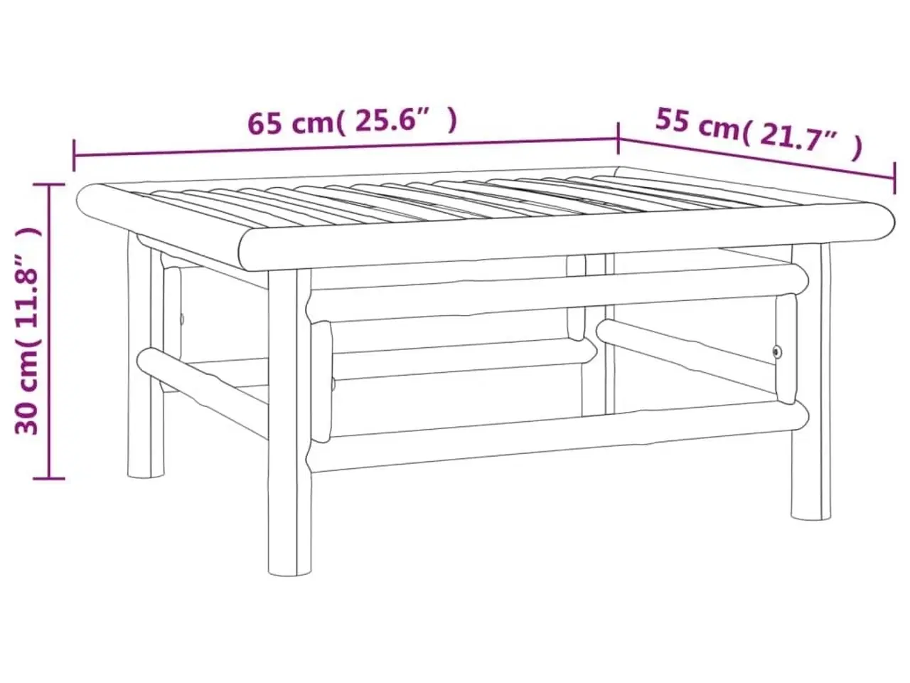 Billede 7 - Havebord 65x55x30 cm bambus