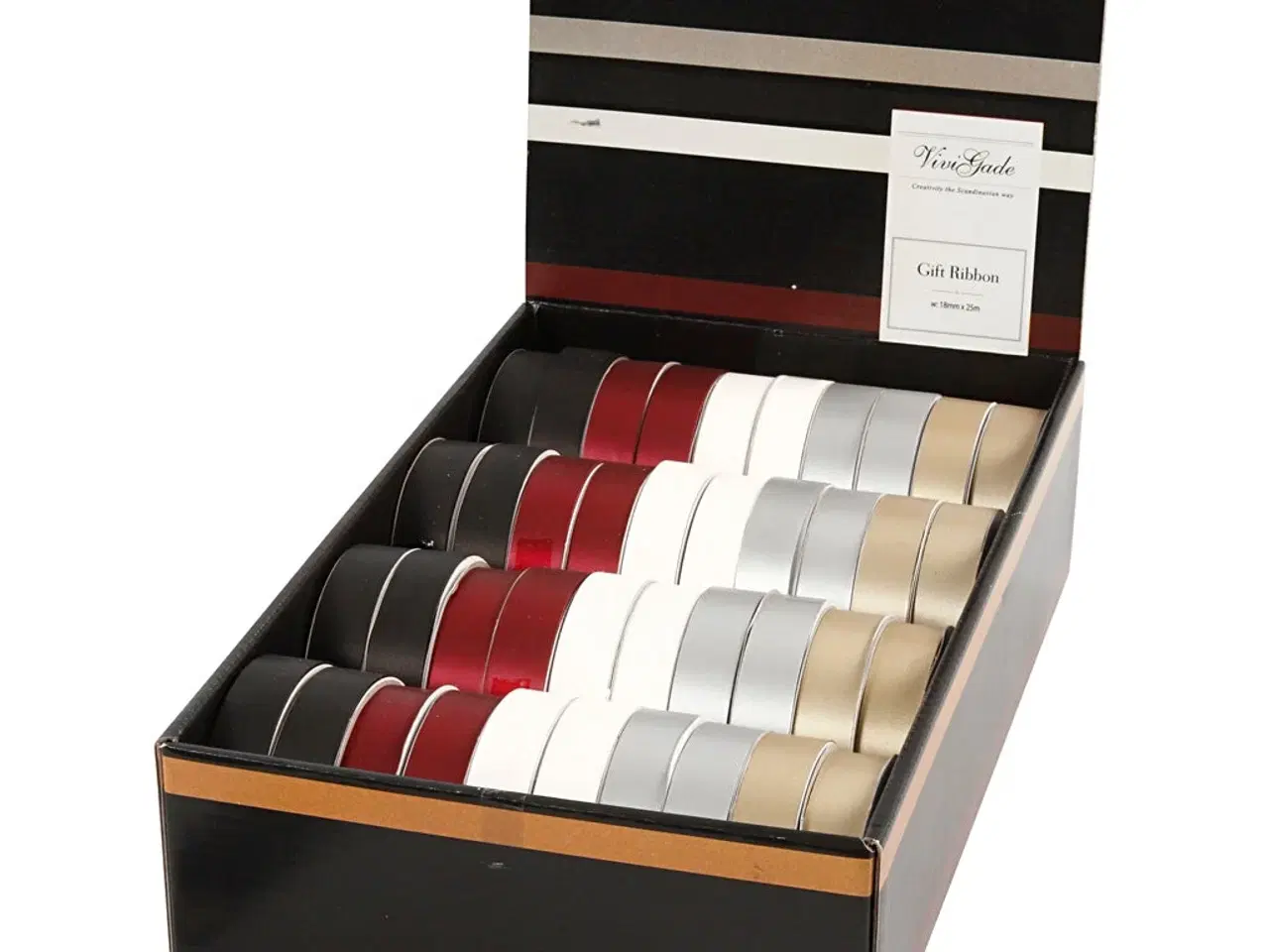 Billede 1 - Kvalitets gavebånd 18 mm - 40 m, assorterede farver