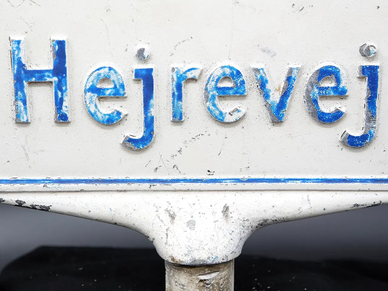 Billede 3 - Vintage dansk vejskilt “Hejrevej” i aluminium