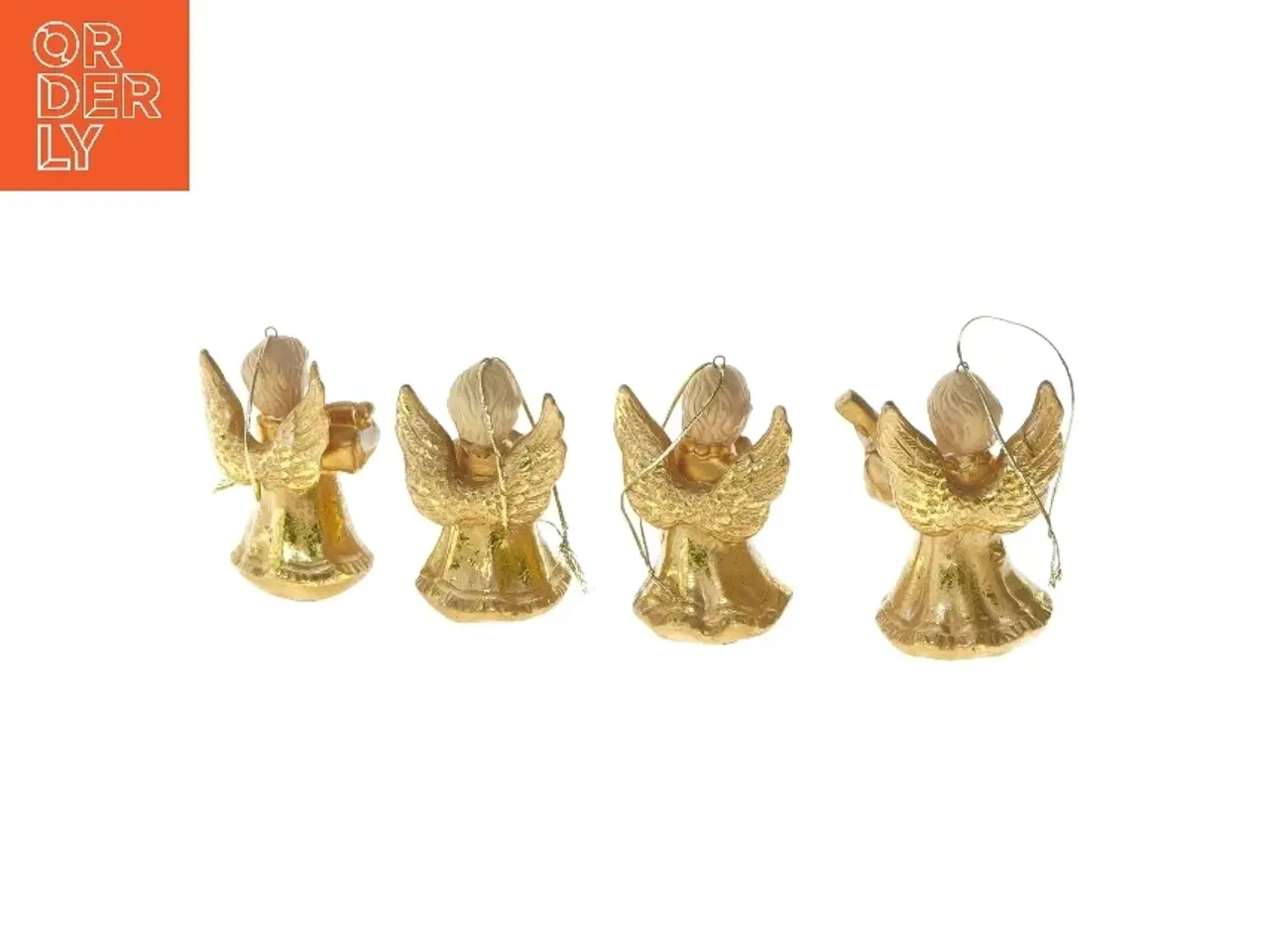 Billede 3 - Sæt af fire englefigurer i guld (str. 8 cm)