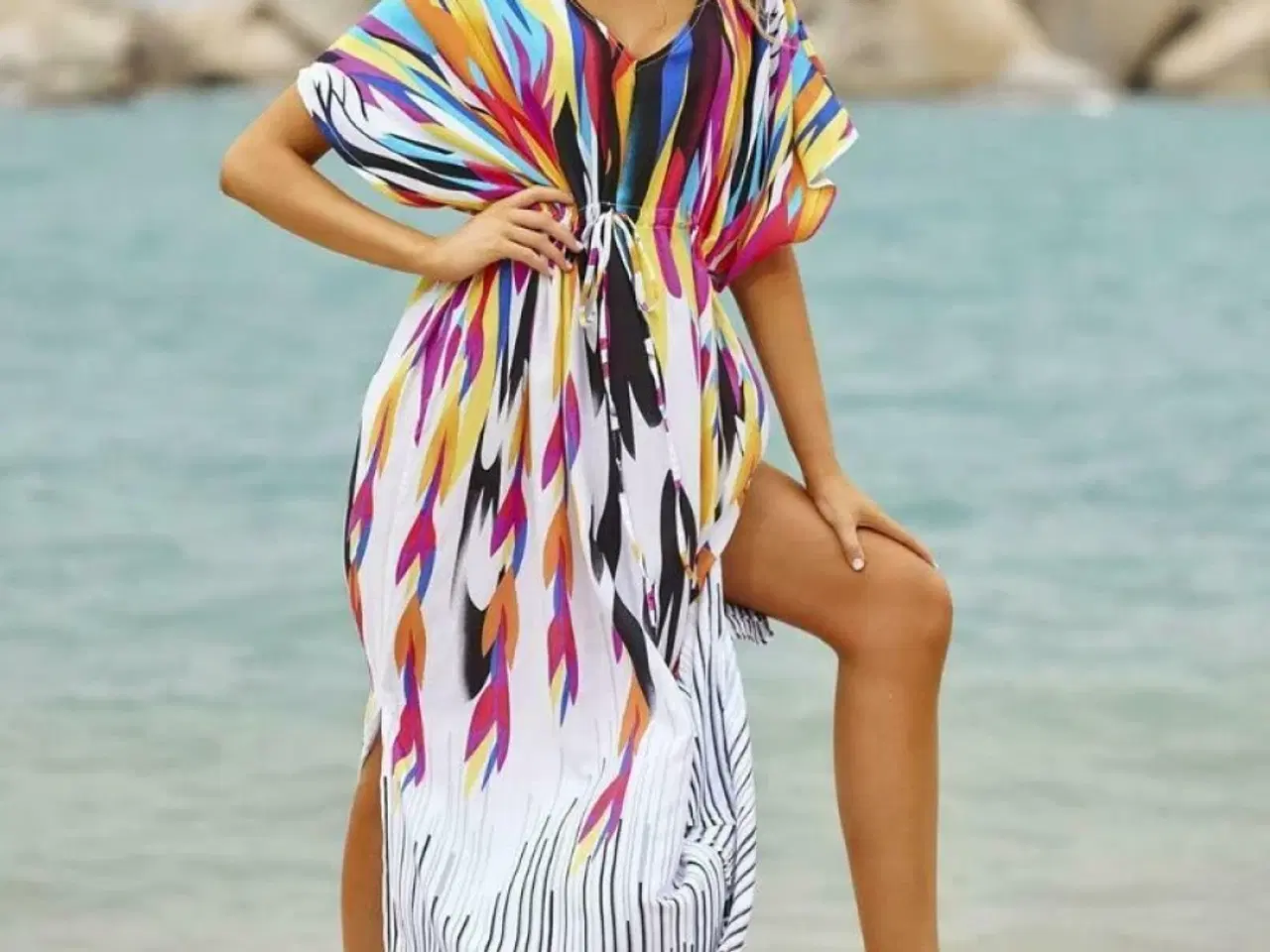 Billede 6 - kjole-sommer bohemian-kaftkan-style kjole.onesize