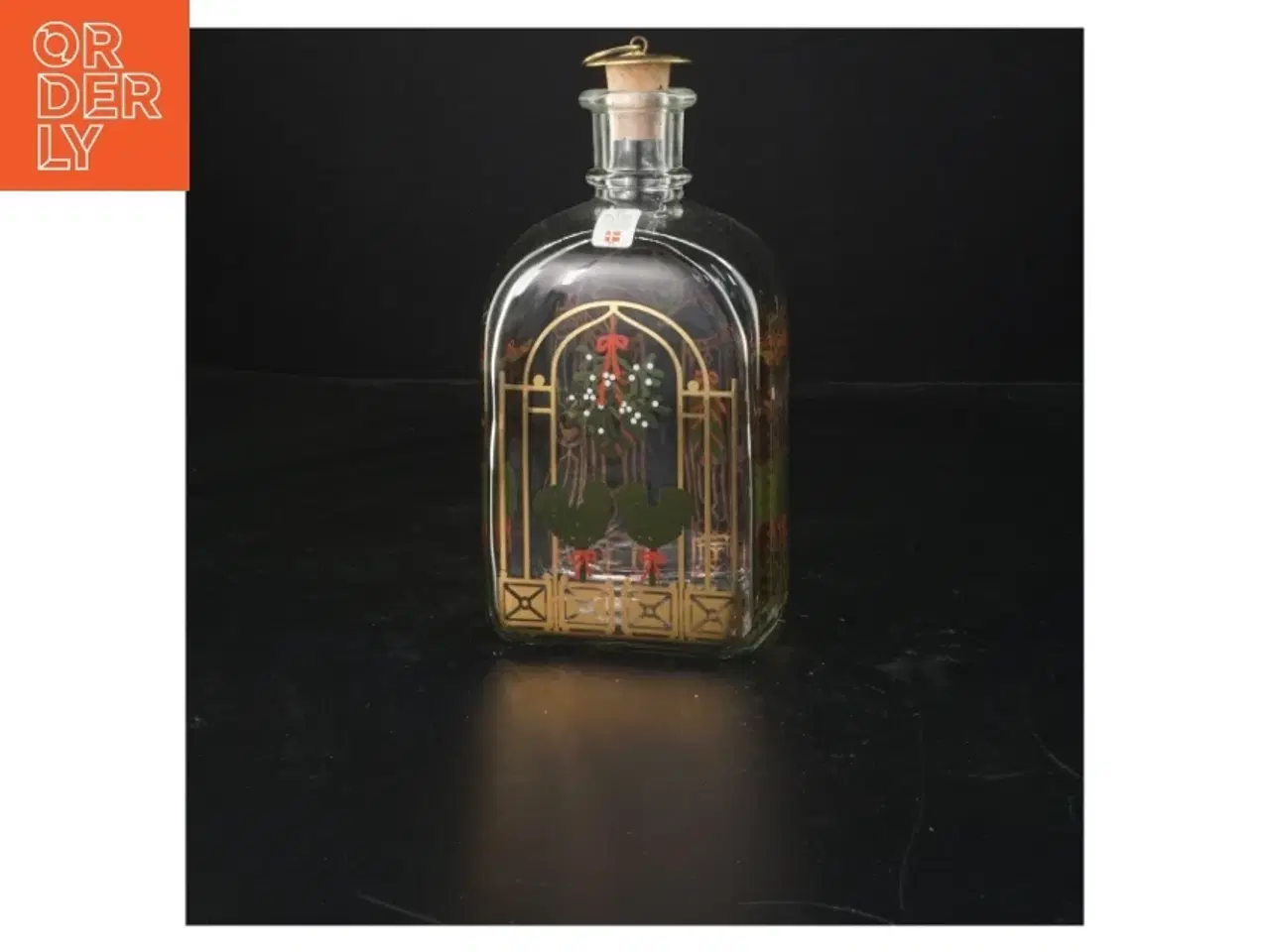 Billede 1 - Glasflaske med motiv fra Holmegaard (str. 20x9x7 cm)