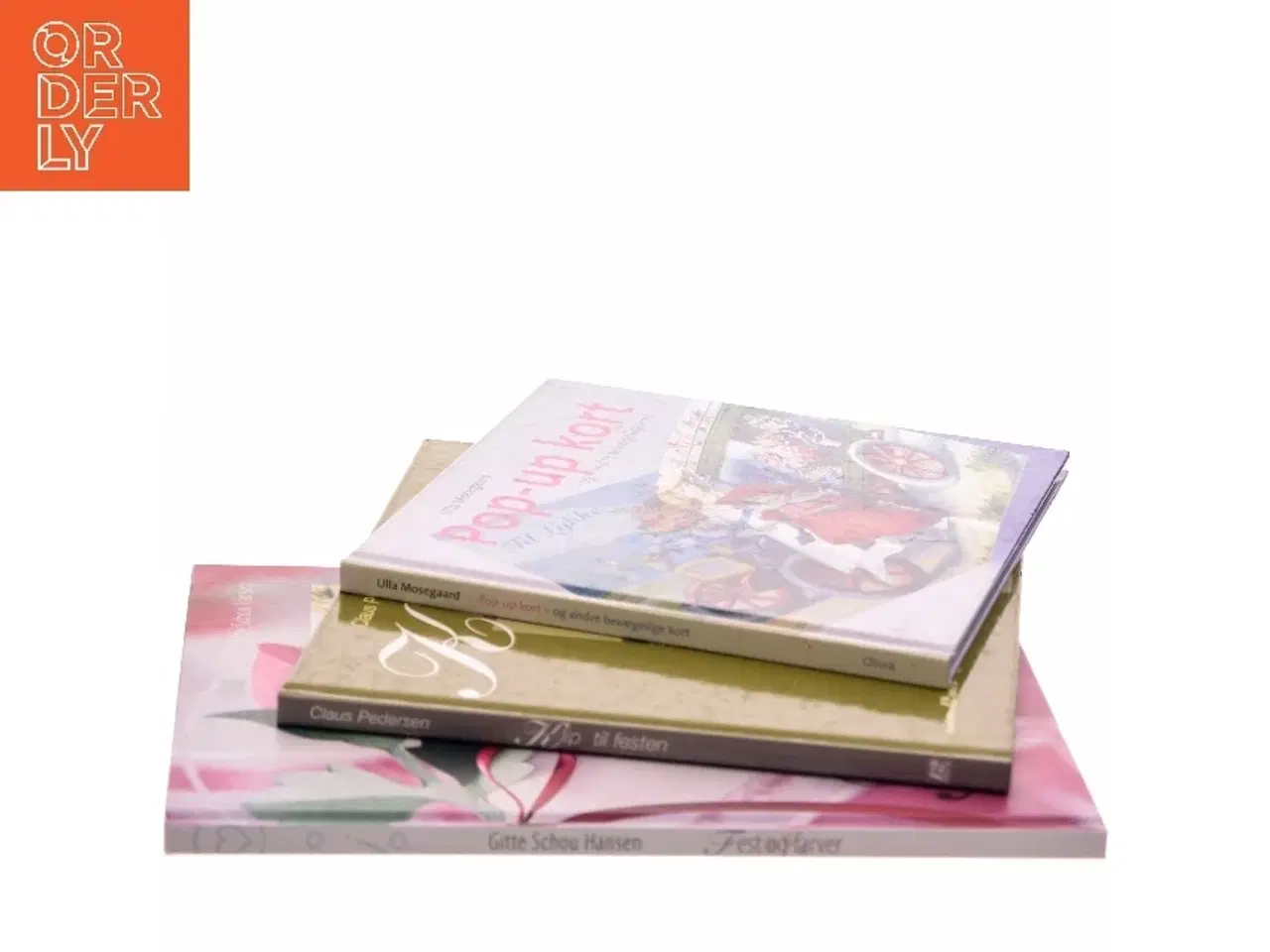 Billede 2 - Fest og farver : kreative ideer, Klip til festen og Pop-up kort. 3 bøger, med papir, pynt og perler af Gitte Schou Hansen (Bog)